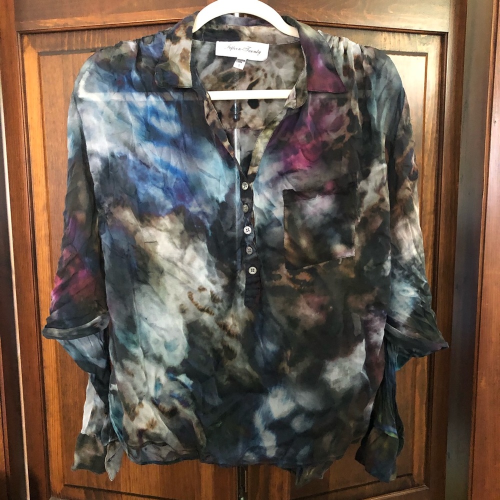 Beautiful Sheer Button Up Blouse